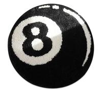 XJKLBYQ 8 Ball rug 32'' Round 8ball rug Soft And Abosorbent Eight Ball rug Non Slip Flocking Area rug Washable Decorative Carpet for Bedroom|Bath Rugs