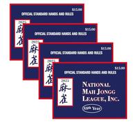XJKLBYQ Carte Mahjong 2025, 4pcs Regole e mani standard portatili 2025 Mahjong Card Funzionario per principianti