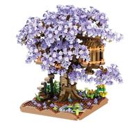 XJKLBYQ Cherry Bonsai Tree Building Kit, Mini Particle Botanical Collection Building Project, Blocchi di Micro di Micro Fai -da -Te per Adulti e Adolescenti, Senza Luce (Viola)