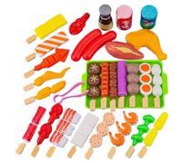 XJKLBYQ Kids Grill Playset, 29 Pezzi/Set di plastica Kids BBQ Grill Playset, Food Play Realistic, Early Educational Interactive Food Toys for Boys Girls 3+, Kitche