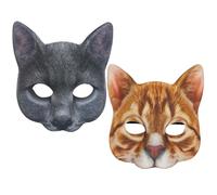 XJKLBYQ Maschera gatto realistica, maschere per anali arancioni nera, accessorio per feste in costume per novità per Halloween Christmas Easter Masquerade Cosplay