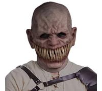 XJKLBYQ Maschera spaventosa in silicone per adulti, denti acuti realistici Maschera di Halloween, sostegno dell'orrore per feste e case infestate