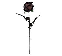 XJKLBYQ Rosa artificiale di Halloween, rosa di seta di fiori con stelo, rosa nera singola finta con gambo, bouquet di rose finte di San Valentino per decorazione per la casa di nozze