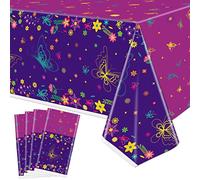 XJLANTTE 4 pezzi Decorazioni per tovaglie per feste di film - Copritavolo in plastica a farfalla, Tovaglia rettangolare a farfalla magica per forniture di compleanno per baby shower, 51 x 86,6 pollici
