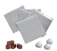 XJLyaya 100 Pezzi Carta Alluminio per Caramelle e Cioccolato, Involucri per Dolci Fai Da Te (Argento)