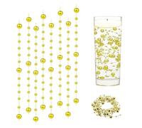 XJLyaya Ruban Perles de, 1,2m 24 Pcs Guirlande de Perles Artificielles, Ruban Avec Pearl, Chaîne Perle Avec Ligne Pêche, Convient Pour les Bougies Flottantes, Faites à la Main, Mariage (Dorato)