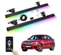 XJPZFC Pedane Laterali elettriche retrattili compatibili con BMW X4 2014-2018 | Pedane Laterali Antiscivolo con Apertura Automatica Ruota a Ruota, Barre Laterali in Alluminio aeronautico(with Light)