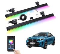 XJPZFC Pedane laterali elettriche retrattili compatibili con BMW X6 2020-2025 | Pedane laterali antiscivolo con apertura automatica ruota a ruota, barre laterali in alluminio aeronautico(With light)