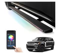 XJPZFC Pedane laterali elettriche retrattili compatibili con Range Rover Long LWB 2013-2016, barre laterali antiscivolo, accessori ruota a ruota, fissaggio diretto tramite bulloni(With light)