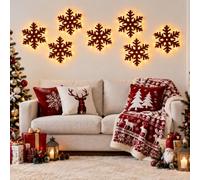 XJQ LED Reindeer Wall Decorations Light Up,Warm Backlit Peel & Stick (J) | 3d Light-Up Wooden Reindeer Christmas Decor,Christmas Decorations Indoor For Room Entryway,Xmas Seasonal Wall Ornaments