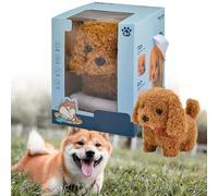 XJQ My Realistic Robot Puppy Dog for Adults, Robot Dogs that Act Like Real Dogs, Robotic Puppy Walks, Creative Simulation Pet Plush Toys Suitable for Holiday Present (Brown2)