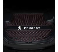 XJQHK Auto Pelle Tappetini Bagagliaio per Peugeot 207 CC Convertible 2007-2012, su Misura Vasca Baule Tappeto Fodera Bagagli Tappetino Antiscivolo Accessori,Normal-B Black+Red