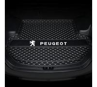 XJQHK Auto Pelle Tappetini Bagagliaio per Peugeot 307 Hatchback 2008-2013 (with Ears), su Misura Vasca Baule Tappeto Fodera Bagagli Tappetino Antiscivolo Accessori,Normal-C Black+White