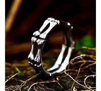 XJruixi 316L Stainless Steel Skull Bone Ring for Man Punk Rock Polished Dropshipping Boyfriend Biker Jewelry Creativity Gift Wholesale