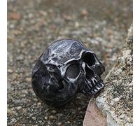 XJruixi Anello del Teschio in Acciaio Inossidabile Nero per Gli Uomini Punk Hip Hop Skull Men's Biker Ring Fashion Party Jewelry Gift for Him Taglia 39-7