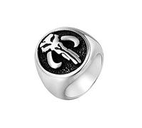 XJruixi Mens Gold/Silver Color Stainless Steel Punisher Skull Rings Cool Skull Signet Ring Male Gothic Punk Ring Christmas Party Gift