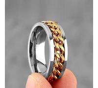 XJruixi Motorcycle Chain Stainless Steel Mens Rings Punk Simple Unique Trendy for Male Boyfriend Biker Jewelry Creativity Gift Wholesale
