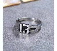 XJruixi Punk Hip Hop Lucky Number 13 Ring for Men Women 316L Stainless Steel Biker Silver/Gold Color Rings Men Party Jewelry Gift