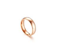 XJruixi Smooth Titanium Steel Couple Rings Rose Gold/Silver Color Simple 5MM Women Men Lovers Wedding Jewelry Engagement Gifts