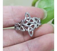 XJruixi Triquetra Celtics Knot Ring Silver Color Stainless Steel Norse Viking Ring Women And Men Irish Celtics Jewelry