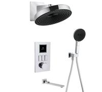 XJTNLB 12 in Sistema Doccia con Soffione e Doccetta da Incasso, Colonna Doccia con Miscelatore e Display,Cromato