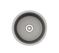 XJTNLB Lavandino Grigio Lavello Cucina 1 Vasca Rotondo Lavello Acciaio Inox 1 Vasca Piccolo 40X40