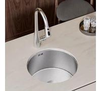 XJTNLB Lavello Cucina 1 Vasca Acciaio Spazzolato Lavandino Rotondo 42 cm Lavandino Camper Piccolo