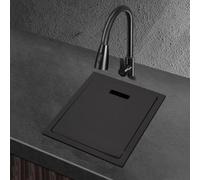 XJTNLB Lavello Cucina 1 Vasca Nero Lavandino Rettangolare da Cucina Lavello Acciaio Inox 1 Vasca 28X42