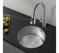 XJTNLB Lavello Cucina 1 Vasca Spazzolato Lavandino Rotondo Acciaio Inox Lavandino Piccolo Cucina 28x28