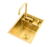 XJTNLB Lavello Rettangolare Piccolo Lavello Cucina 1 Vasca Oro Lavandino Camper Piccolo Acciaio Inox