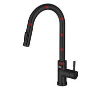 XJTNLB Miscelatore con Sensore a Infrarossi Rubinetto Lavello Cucina con Doccetta Nero con 2 Modalità di Spruzzo Rubinetto Cucina Digitale