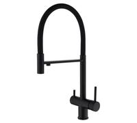 XJTNLB Miscelatore Cucina 3 Vie Acciaio Inox Nero Rubinetto Tre Vie con Doccetta Estraibile Miscelatore Cucina con Doccetta Estraibile