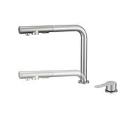 XJTNLB Miscelatore Cucina 3 Vie con Doccetta Estraibile Spazzolato Rubinetto Cucina 3 Vie per Sistemis Osmosi Sottofinestra Rubinetti Cucina