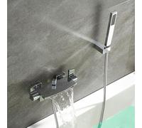XJTNLB Miscelatore Doccia Cascata Cromo Rubinetto Doccia da Muro 15cm Miscelatore Vasca da Bagno con Cascata e Doccetta