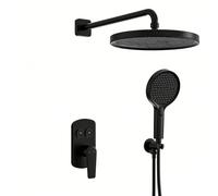 XJTNLB Miscelatore Doccia Monocomando da Incasso, Kit Miscelatore 2 Vie Doccia Incasso con Comando a Tasti Stile Pianoforte,Nero