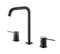XJTNLB Miscelatore Lavabo Bagno 3 Fori Rubinetto Moderno Grigio Rubinetto Bagno 2 Manopole Regolabile e Caldo e Freddo
