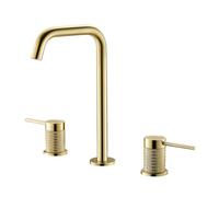 XJTNLB Miscelatore Lavabo Bagno 3 Fori Rubinetto Moderno Oro Spazzolato Rubinetto Bagno 2 Manopole Regolabile e Caldo e Freddo