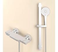 XJTNLB Miscelatore Vasca a Cascata con Doccino Rubinetto Doccia da Muro Cromo con Manopole Miscelatore Vasca da Bagno con Doccetta