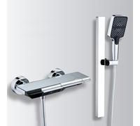 XJTNLB Miscelatore Vasca da Bagno con Doccetta a 3 Modalità Rubinetto Doccia da Muro Cromo con Asta Fissa Miscelatore Monocomando per Vasca