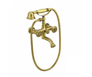 XJTNLB Miscelatore Vasca da Bagno con Doccetta Rubinetto per Doccia Ottone Antico con Beccuccio Rotante Rubinetti Vintage Doccino