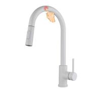 XJTNLB Rubinetti da Cucina Touch con Spruzzatore Estraibile Bianco | Rubinetto Cucina con Doccetta Estraibile Girevole a 360° Miscelatore Monocomando per Lavello