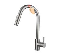 XJTNLB Rubinetti da Cucina Touch con Spruzzatore Estraibile Spazzolato | Rubinetto Cucina con Doccetta Estraibile Girevole a 360° Miscelatore Monocomando per Lavello