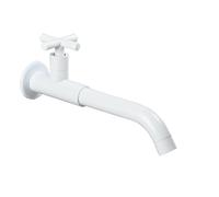 XJTNLB Rubinetto a Muro Lavatoio Rubinetto Parete Lavabo Acqua Fredda, Miscelatore Monocomando Lavabo Bianco,23Cm