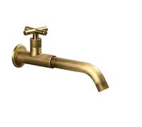 XJTNLB Rubinetto a Muro Lavatoio Rubinetto Parete Lavabo Acqua Fredda, Miscelatore Monocomando Lavabo Antico,23Cm