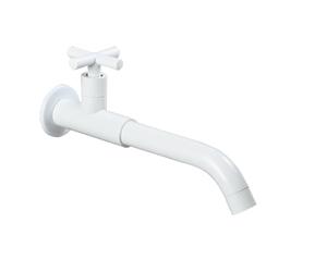 XJTNLB Rubinetto a Muro Lavatoio Rubinetto Parete Lavabo Acqua Fredda, Miscelatore Monocomando Lavabo Bianco,23Cm