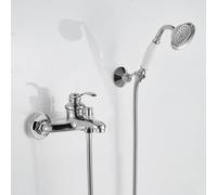 XJTNLB Rubinetto a Parete Vasca da Bagno Cromato Miscelatore Monocomando Doccia Rubinetti Vintage Doccino Rubinetto Doccia da Muro