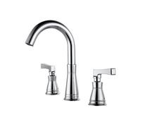XJTNLB Rubinetto Bagno Lavabo Moderno Miscelatore Rubinetto 3 Fori Cromato Girevole a 360° Rubinetto Bagno 2 Manopole in Ottone