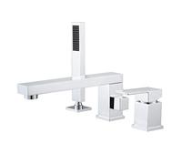 XJTNLB Rubinetto Bordo Vasca 3 Fori Cromato Miscelatore Doccia Mono Rotazione a 360° Rubinetto Vasca da Bagno