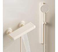 XJTNLB Rubinetto Cascata a Parete Vasca da Bagno Bianco Latte Miscelatore Monocomando Doccia Rubinetto Doccia da Muro con Asta Fissa