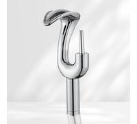 XJTNLB Rubinetto Cascata Ottone Miscelatore Monocomando Lavabo in Ceramica di Alta Qualità Miscelatori Bagno Lavabo Rubinetto Lavatoio Cromo,Alto Stile